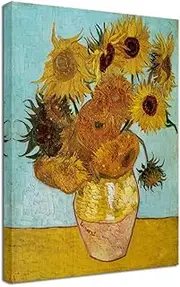 [Wieco Art] Sunflower by Vincent Van Gogh Oil Paintings Reproduction Modern Floral Giclee Canvas Prints Artwork Flowers Pictures on Canvas Wall Art for Home and office Decorations