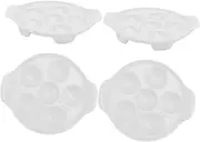 CIYODO Snail Plate Set 4pcs Ceramic Escargot Pan Oyster Serving Dish French Style Dinners