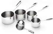 All-Clad 59917 Stainless Steel Measuring Cups Cookware Set, 5-Piece, Silver