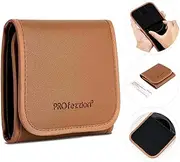3 Pocket Camera Filter Case Foldable Storage Pouch for UV CPL ND Filter Up to 82mm, Filter Holder Wallet Bag with Microfiber Cleaning Cloth