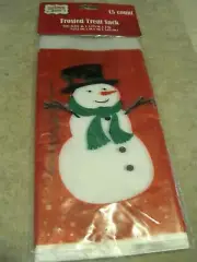 FROSTED TREAT SACK Christmas House Cello Bags 15 Pack SEALED