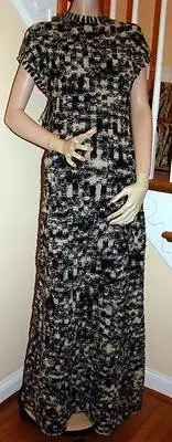 CHANEL New with Tags 11A Black/White Tweed Sweater Dress Gown 40