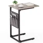 C Shaped End Table, Small Side Table for Couch, Couch Side Greige Ordinary