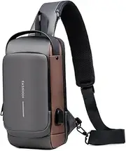 New Carbon Fiber Streamline Anti-Theft Sling Bag, Usb Charging Sport Sling, Shoulder Backpack Crossbody Bag Waterproof