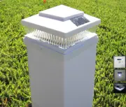 Set of 4 Garden Plastic White 6 X 6 Outdoor 5 LED 78Lumens Solar Post Cap Light