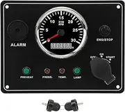 Boat Dashes Instrument Panel 3000RPM Engine Speedometer Low Oil Pressure Water Temperature Alarm Display Gauges Set for RV Boat Marine Gauge (12V)