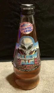 ALIEN ALE Space Drink Non Alcoholic Vintage 1997 Galactic Grape Black Light Soda