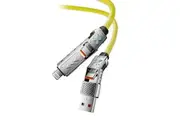 [4in1] ZUSLAB 240W Fast Charging Cable for iPhone 15 Pro Max Plus PVC Braided Type-C Charger Cord 1.5M - Yellow