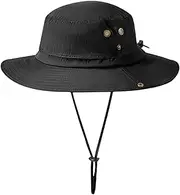 [CUCUFA] Sun Hats for Men, Wide Brim Bucket Hats for Men, Boonie Hat with Chin Strap, Foldable Fisherman Hat, Sun Hat