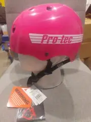 PRO-TEC Classic Skate Skateboard Helmet Size Large Translucent Pink Retro Protec