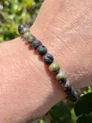 Dragon Blood Jasper & Lava Stone Bracelet, 6mm