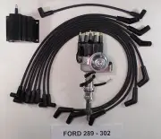 SMALL BLOCK FORD 289-302 BLACK Small Cap HEI Distributor,COIL & SPARK PLUG WIRES