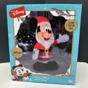 Gemmy Mickey Mouse Inflatable Disney Christmas Santa Clause LED 3.5’ Tall