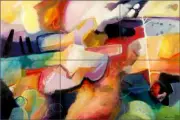 Abstract Art Tile Backsplash Warren Cullar Ceramic Mural WC152