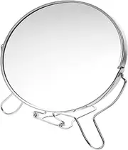 PENIKOKO Vintage Dual Sided Makeup Mirror with Metal Edge Round Vanity Mirror for Desk Bathroom Shaving Compact Functional Design for Beauty Tasks