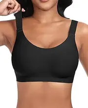 [Ganado] Seamless Bra Women's Without Underwire Smooth Comfort Full Cups Padded Bustier Soft Bra Comfortable T-Shirt Soft Bra Bralette, Black, S