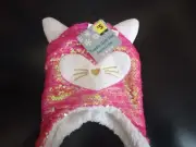 Toddler Girls Pink Sequins Critter Winter Hat