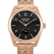 Nixon Men's Watch C39 SS Quartz Black Dial Rose Gold Steel Bracelet A950-1932