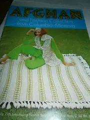 Vtg 1970 Afghan & Fashion Collection Columbia Minerva Pattern Book Crochet Dress