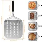 Perforated Pizza Peel Stainless Steel Pizza Spatula with Folding Handle nuzSM
