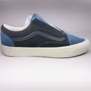 VANS Vault Sneakers Mens 8.5 OG Old Skool LX Suede Navy Blue & Raven Black Shoes