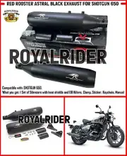 RED ROOSTER ASTRAL BLACK EXHAUST FIT FOR ROYAL ENFIELD SHOTGUN 650