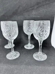 Noble Excellence Poland Crystal Wine Glasses 6 3/4” High Set Of 4 Inv#23
