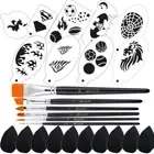 Face Paint Stencils Professional Face Paint Brushes Face Painting Sponges Kit