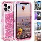 Shockproof Glitter Bling Case for iPhone 12 11 Pro Max X 8 Fits Otterbox Clip