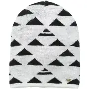 NEFF Headwear Ladies Ryder Beanie Hat Cap - One Size - Cream & Black Pyramids