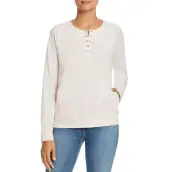 Kenneth Cole Womens XXS Peach Blush Long Sleeve Pocket Snap Tape Henley Top NWT