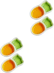 2pcs Ceramic Grid Plate Ceramic Dishes Sauce Ceramics (Color : As Shownx2pcs, Size : 11.3X6.3X2.5CMx2pcs)