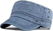 [Generic] Men's Hat Men's Sun Hat Spring Summer Washed Cotton Duck Tongue Cap Women Curved Brim Flat Cap