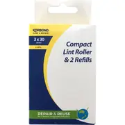 Korbond Compact 30 Sheet Lint Roller With 2x Refill each