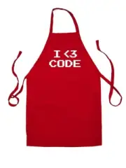 I Heart Code - Unisex Kids Apron - Developer Programmer Programming Tech Nerd