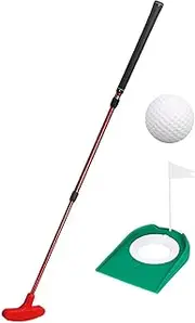 Aymzbd Golf Putter with Putting Cup and Flag Adjustable Golf Putting Club with Ball for Yard