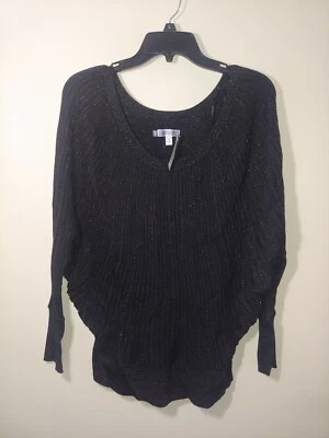 Jennifer Lopez Women's Lurex Ribbed Top Sweater Size 1X