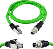M12 X-Coded 8 Pin to RJ45 Cable Cat6A Industrial Ethernet Shielded Cable for Cognex and Automation Application SFTP 24AWG 1M