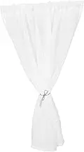 EXQUIMEUBLE White Sheer Short Valance Curtain Light Filtering Kitchen Drape Easy Installation Privacy Sheer Drapes for Modern Homes