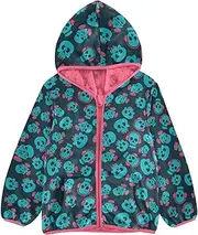 [GuoChe] Big Girls Jackets With Sherpa Lining Happy Halloween Blue Skulls Children Coats For Toddler Boys Peach Baby Boy
