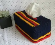 Di's Tissue Box Cover AFL Adelaide Crows Handmade