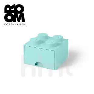 【LEGO 樂高】Room Copenhagen LEGO☆ Storage Brick 4樂高積木經典方塊四抽屜盒-粉藍色(樂高玩具收納盒)