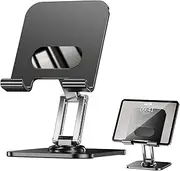 Tablet Stand for Desk, Tablet Holder with 360-degree Rotatable Turntable Base, Portable Tablet Stand Holder for Travel Home Office (Color:Black)