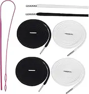 GOOHOCHY Drawstring Cord Set 4 Pieces Replacement for Hoodie Sweatpants Braided White Pink