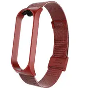 Smart Watch Bracelet Strap For Xiaomi Mi band 6 5 Metal Steel Wrist Band Replacement Straps Waterproof and Adjustable - Red