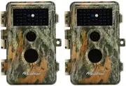 BLAZEVIDEO 2-Pack Game & Trail Camera 48MP 1296P MP4 Video No Glow Night Visi...