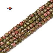 Unakite Faceted Cube Beads Size 4-5mm 15.5'' Strand (4-5mm)