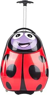 [PLMKO] 16-Inch Boy Girl Cartoon Animal Suitcase, Children's Luggage, Lightweight Hard Shell Trolley Case with 2 Wheels,Ladybug