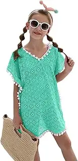 [DUSISHIDAN] Swimsuits Coverups for Girls with Cute Pompom Tassel Bathing Suit Wraps Beach Dress Cover-up