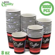 8oz Design Coffee Cups Hot Cold Drinks Disposable Hot Beverage BPA Free 1000pcs